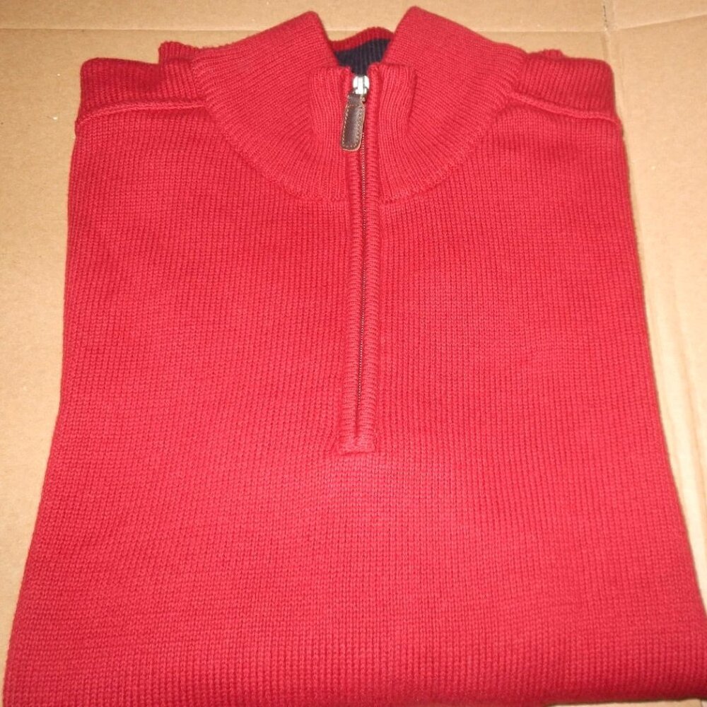 NWOT Oscar De La Renta Men’s 1/4 Zipper Long Sleeves Sweater Red - XL
